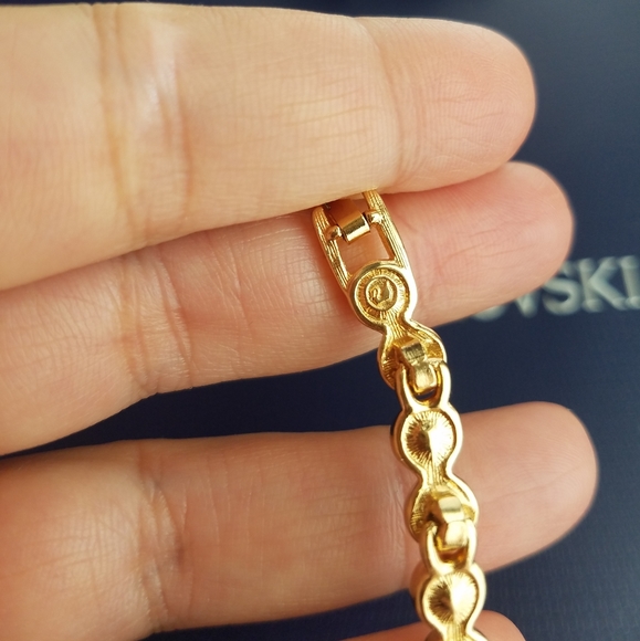 AUTHENTIC Swarovski 24k Gold Plated Multicolor Tennis Bracelet - Picture 13 of 17